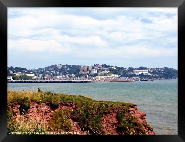 Torquay from Paignton, Devon. Framed Print by john hill