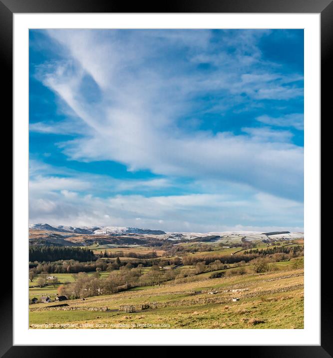 A Wintry Upper Teesdale from Miry Lane Framed Mounted Print by Richard Laidler