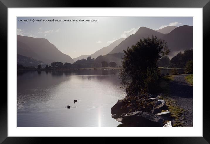 Llyn Padarn Lake Llanberis Snowdonia Framed Mounted Print by Pearl Bucknall