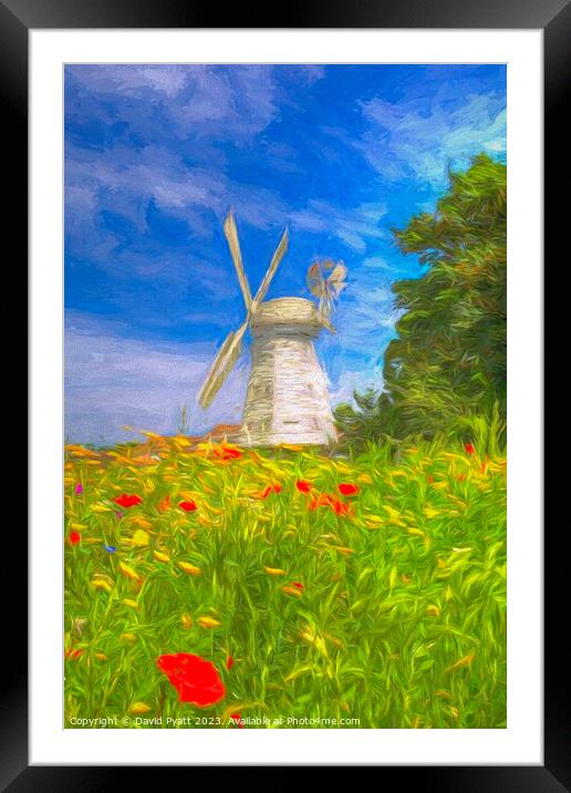 Windmill Meadow Art  Framed Mounted Print by David Pyatt