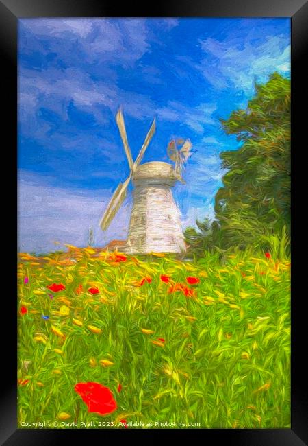 Windmill Meadow Art  Framed Print by David Pyatt