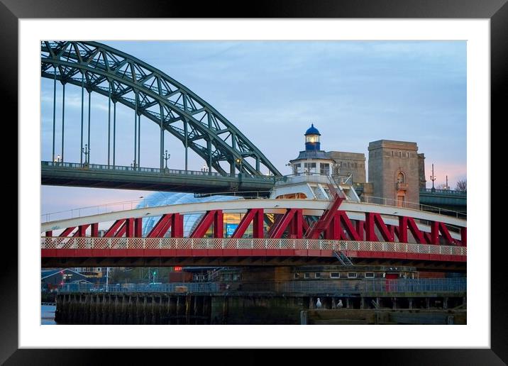 Tyne Bridges Framed Mounted Print by Rob Cole