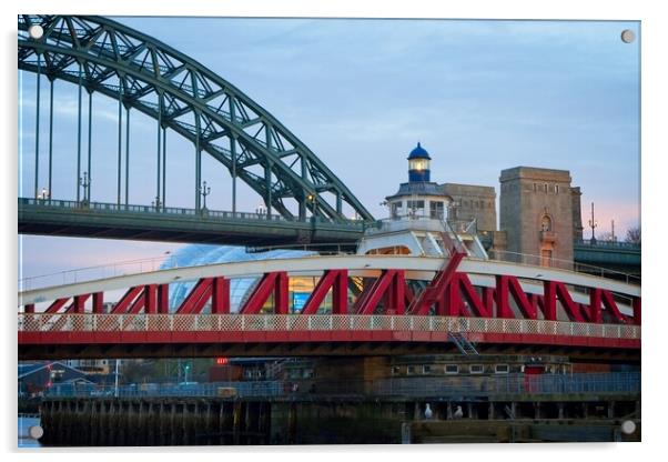 Tyne Bridges Acrylic by Rob Cole