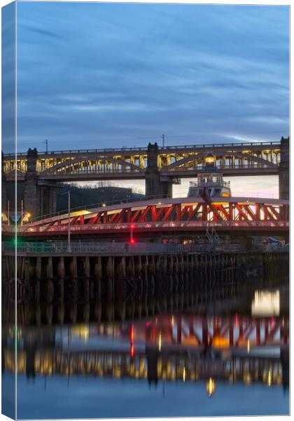 Newcastles Majestic Bridges Canvas Print by Rob Cole