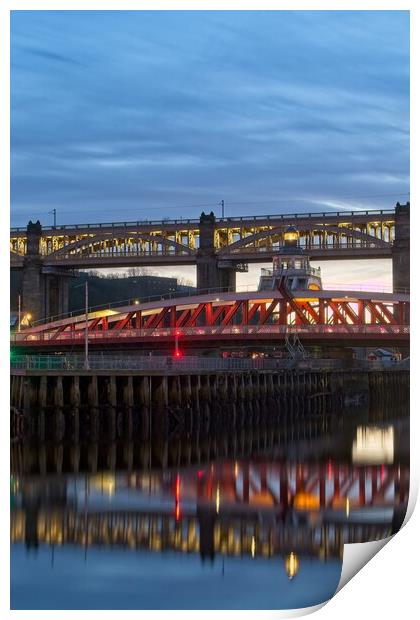 Newcastles Majestic Bridges Print by Rob Cole