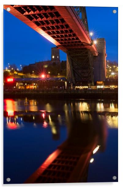Tyne Bridge Reflections Acrylic by Rob Cole