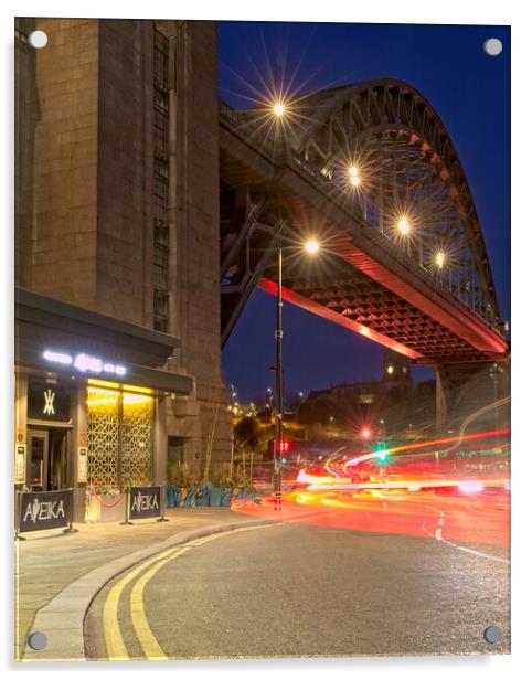 Illuminating Tyne Bridge Acrylic by Rob Cole