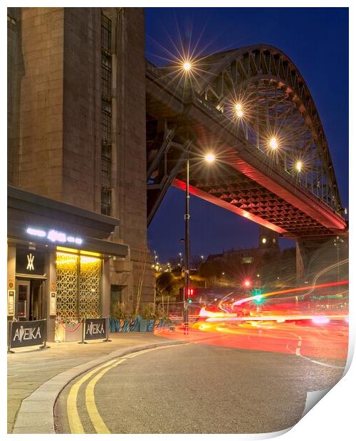 Illuminating Tyne Bridge Print by Rob Cole
