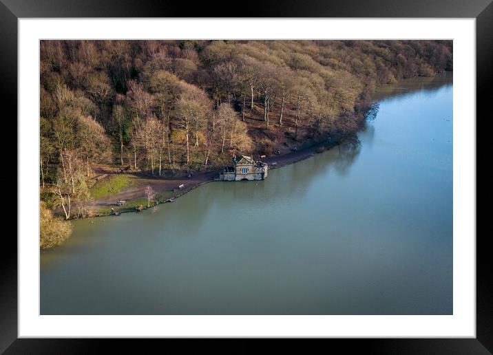 Newmillerdam Boathouse Framed Mounted Print by Apollo Aerial Photography