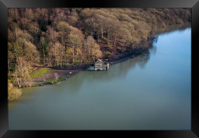 Newmillerdam Boathouse Framed Print by Apollo Aerial Photography
