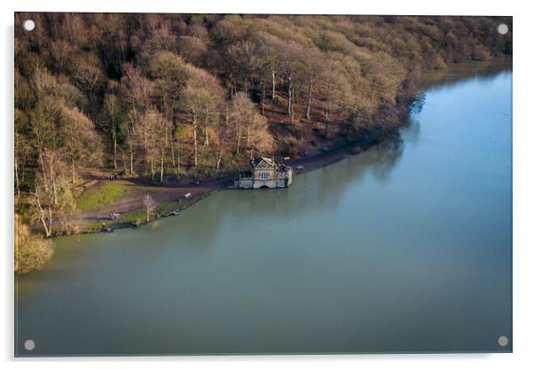 Newmillerdam Boathouse Acrylic by Apollo Aerial Photography