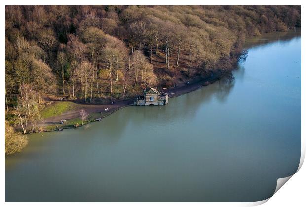 Newmillerdam Boathouse Print by Apollo Aerial Photography
