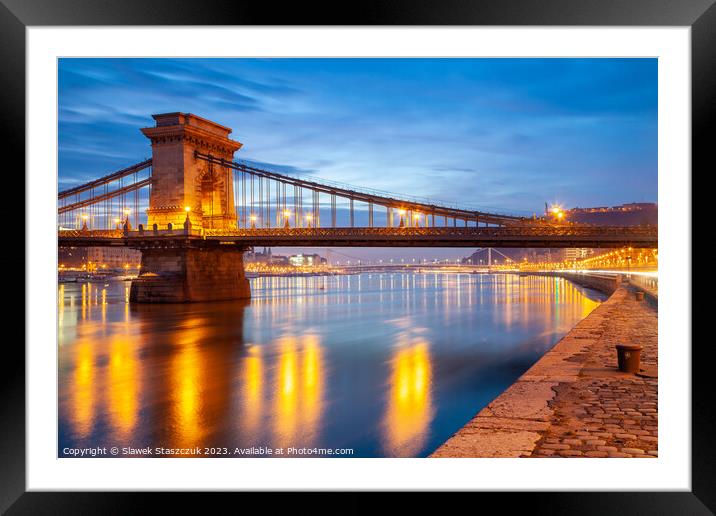 Blue Danube Framed Mounted Print by Slawek Staszczuk