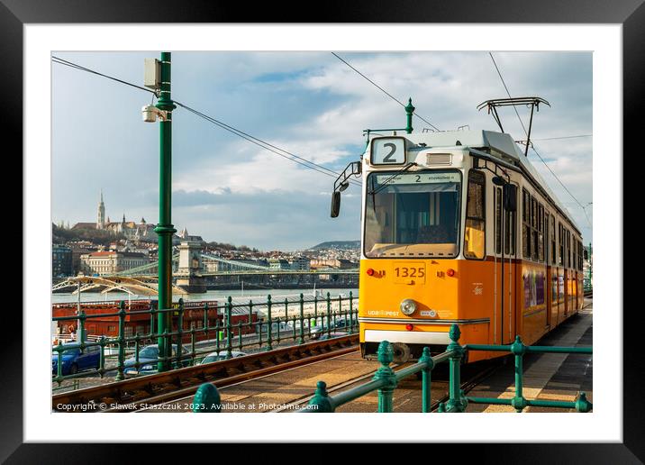 Budapest Tram Framed Mounted Print by Slawek Staszczuk