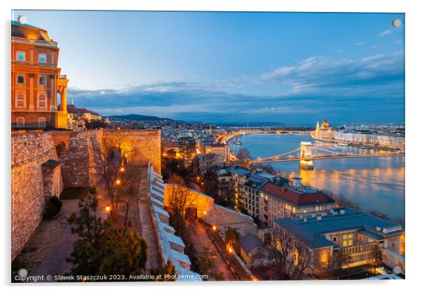 Budapest Panorama Acrylic by Slawek Staszczuk