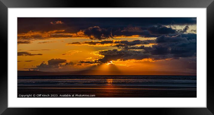 Coastal sunset Framed Mounted Print by Cliff Kinch