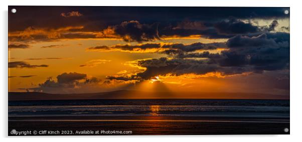 Coastal sunset Acrylic by Cliff Kinch