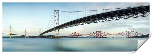 The Three Bridges at South Queensferry Print by Anthony McGeever