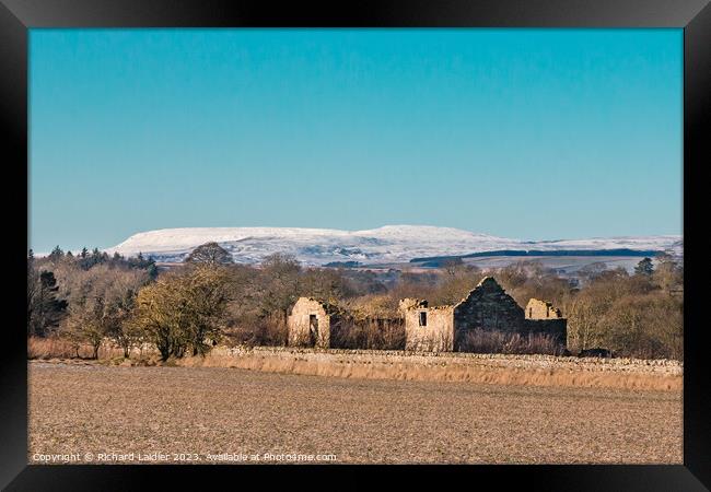 Snowy Cross Fell from Thorpe, Teesdale Framed Print by Richard Laidler