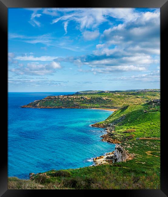 View of Coastline of Gozo, Malta. Framed Print by Maggie Bajada