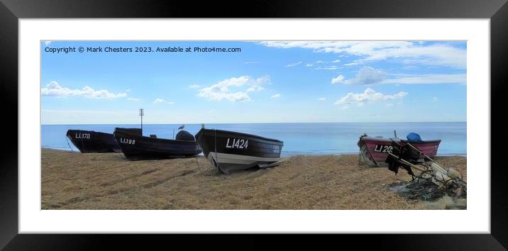 Serene fishing boats at Bognor Regis Framed Mounted Print by Mark Chesters