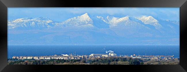 Wintry Arran mountains and Troon Framed Print by Allan Durward Photography