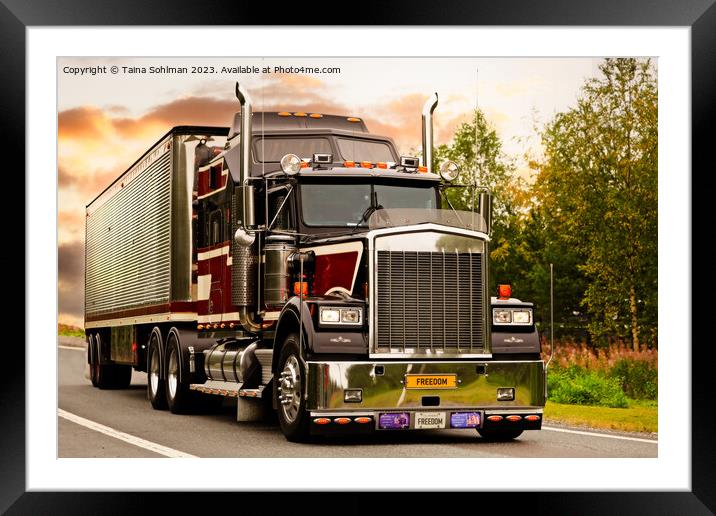 Classic American Semi Trailer Truck Trucking  Framed Mounted Print by Taina Sohlman