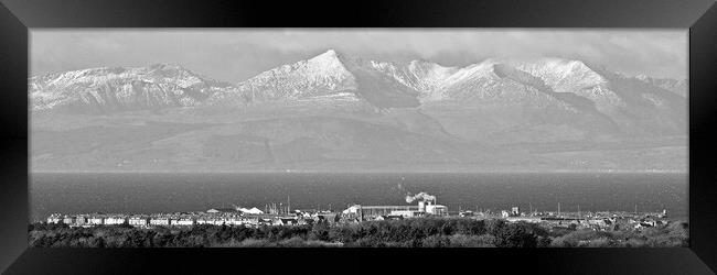 Troon and Arran view in Winter.  Framed Print by Allan Durward Photography
