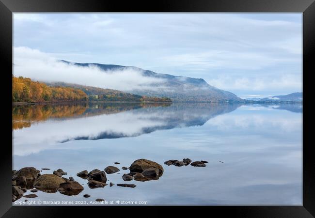 Misty Tranquility of Loch Rannoch Framed Print by Barbara Jones