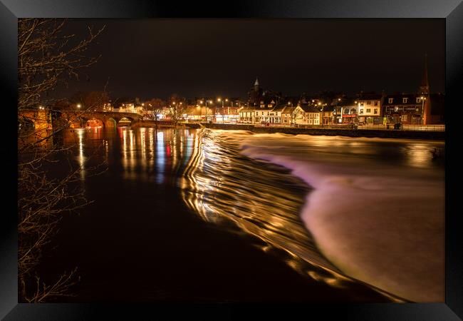 Dumfries white sands at night Framed Print by christian maltby