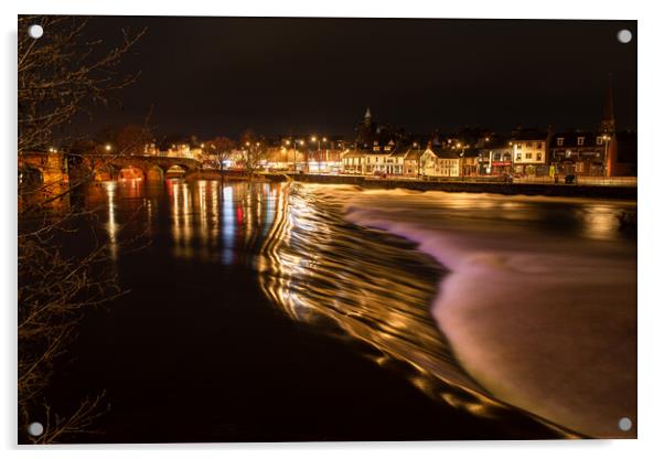 Dumfries white sands at night Acrylic by christian maltby