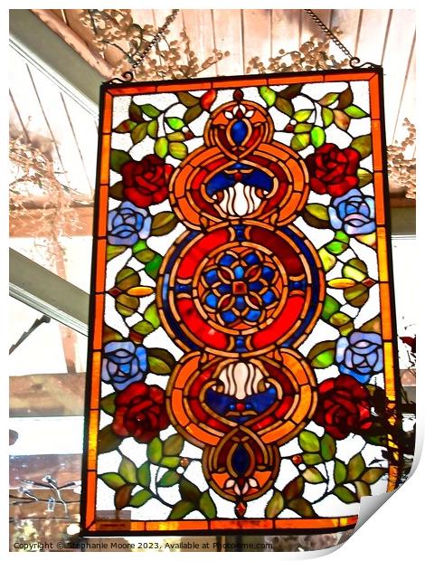 Stained glass panel Print by Stephanie Moore