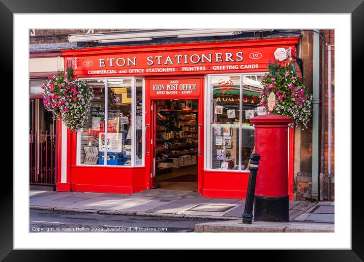 Eton stationers and Post Office,  Framed Mounted Print by Kevin Hellon