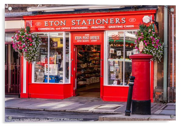 Eton stationers and Post Office,  Acrylic by Kevin Hellon