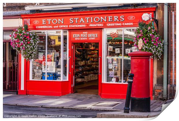 Eton stationers and Post Office,  Print by Kevin Hellon