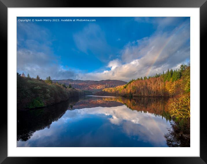 Loch Faskally Reflections Framed Mounted Print by Navin Mistry