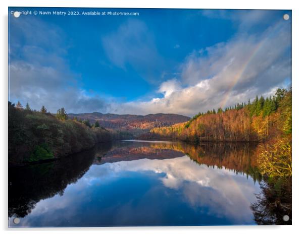Loch Faskally Reflections Acrylic by Navin Mistry