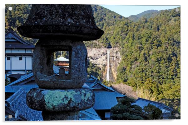 Shrine and the Nachi waterfall near Kii-Katsuura, Japan Acrylic by Lensw0rld 