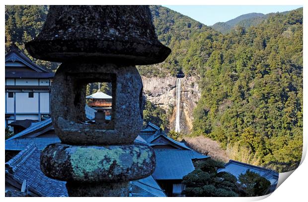 Shrine and the Nachi waterfall near Kii-Katsuura, Japan Print by Lensw0rld 