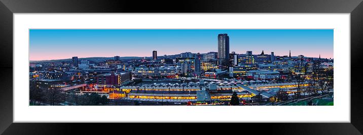 Sheffield City Nights Framed Mounted Print by Alison Chambers