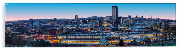 Sheffield City Nights Acrylic by Alison Chambers