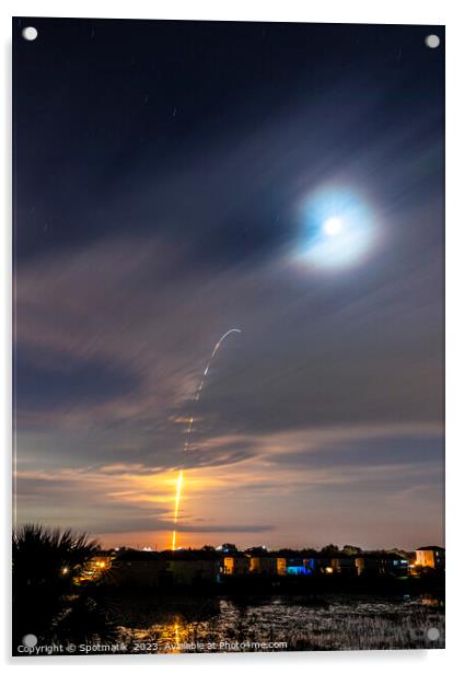 Falcon Heavy Space X Rocket Launch Cape Canaveral Acrylic by Spotmatik 