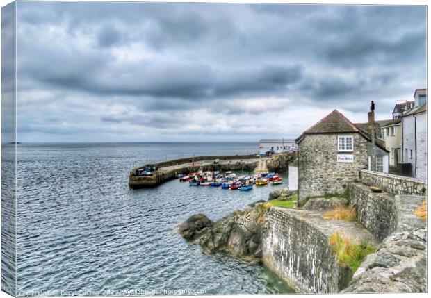 Picturesque Coverack Harbour Canvas Print by Beryl Curran