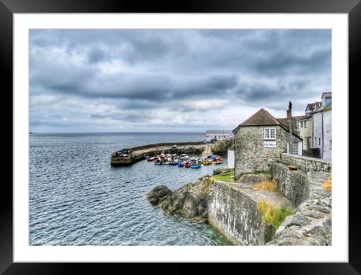 Picturesque Coverack Harbour Framed Mounted Print by Beryl Curran