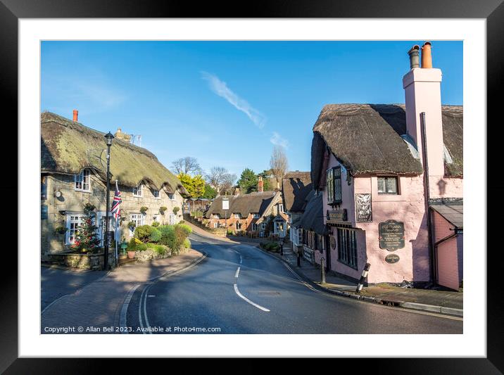 Thatched buildings Church Road Old Shanklin Framed Mounted Print by Allan Bell