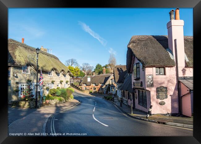 Thatched buildings Church Road Old Shanklin Framed Print by Allan Bell