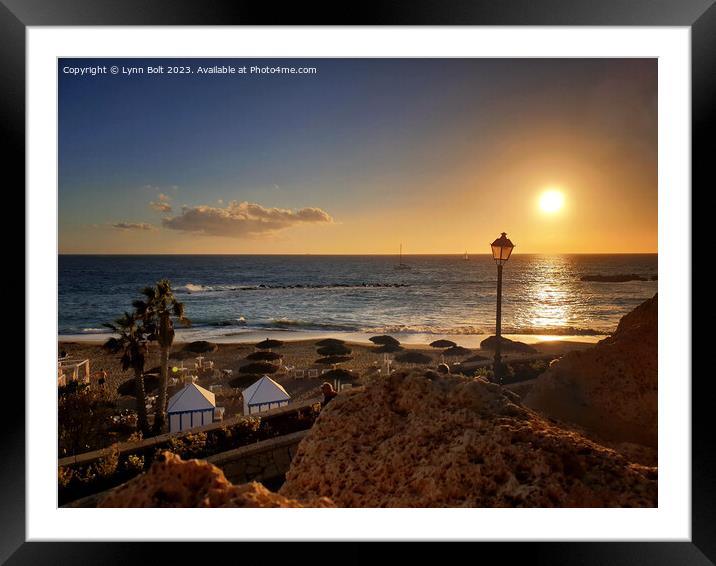 Sunset Playa del Duque Tenerife Framed Mounted Print by Lynn Bolt