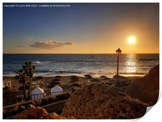 Sunset Playa del Duque Tenerife Print by Lynn Bolt