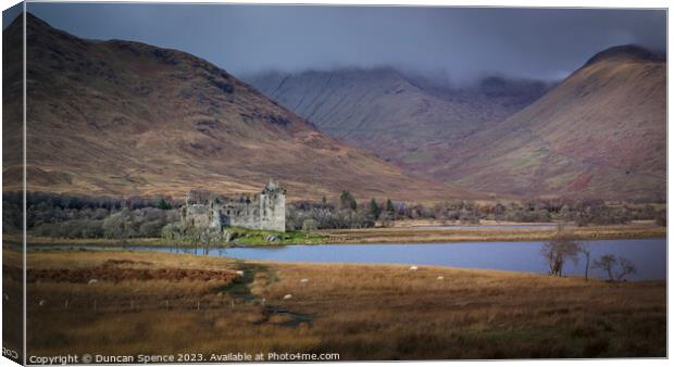 Kilchurn Castle in colour Canvas Print by Duncan Spence