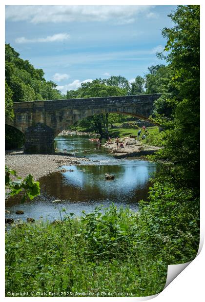 River Wharfe at Kettlewell Print by Chris Rose